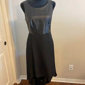High-Low Black Leather Top Romeo and Juliet Dress, Size S